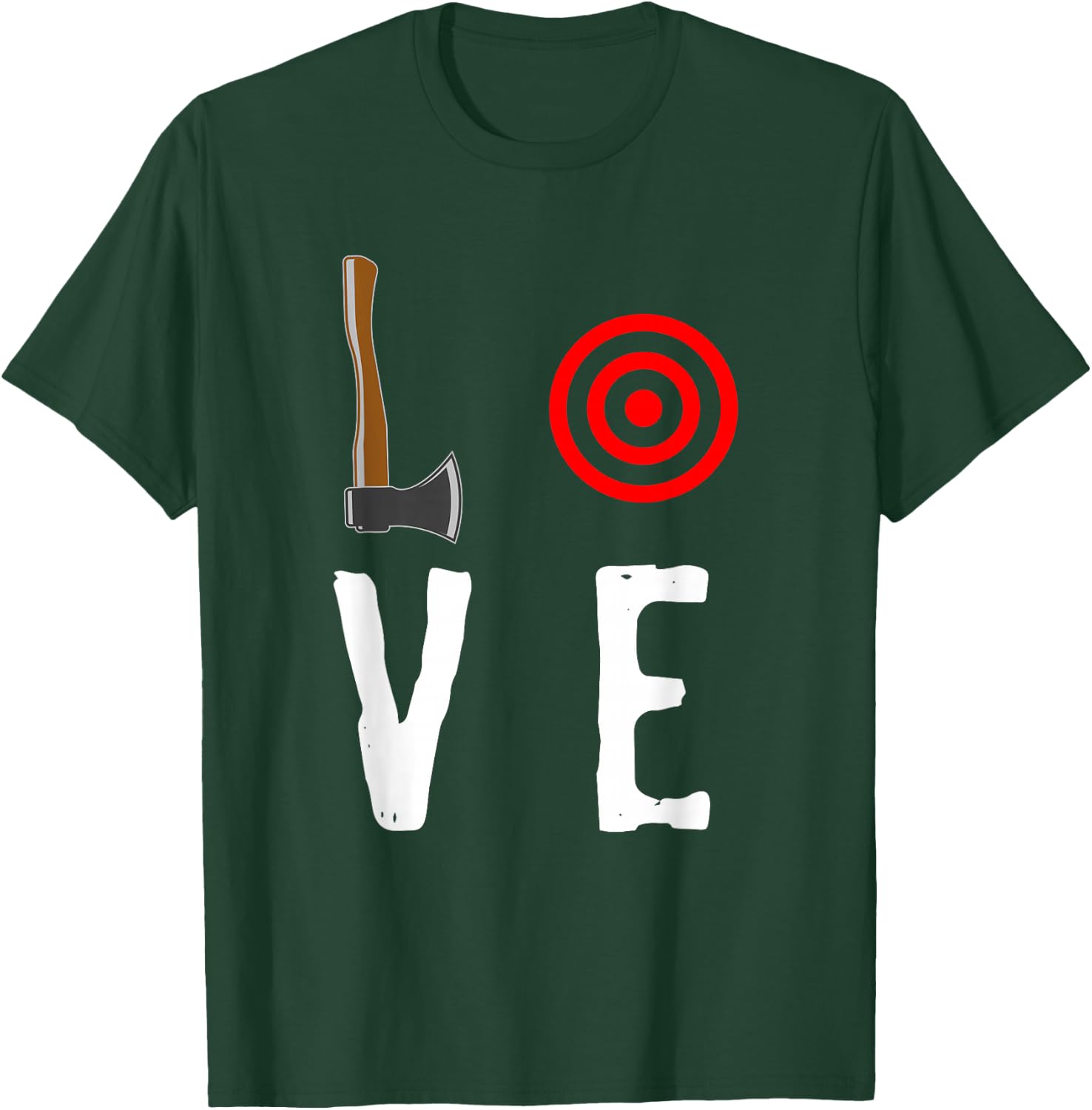Love Axe Throwing Target Shirt Hatchet Thrower Gift T-Shirt - T-Shirt | Forest