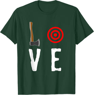 Love Axe Throwing Target Shirt Hatchet Thrower Gift T-Shirt - T-Shirt | Forest