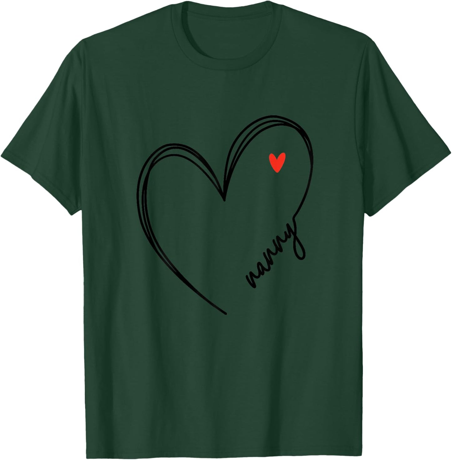 Cute Nanny With Heart Girl Women Girls Mom Mothers Day T-Shirt - T-Shirt | Forest