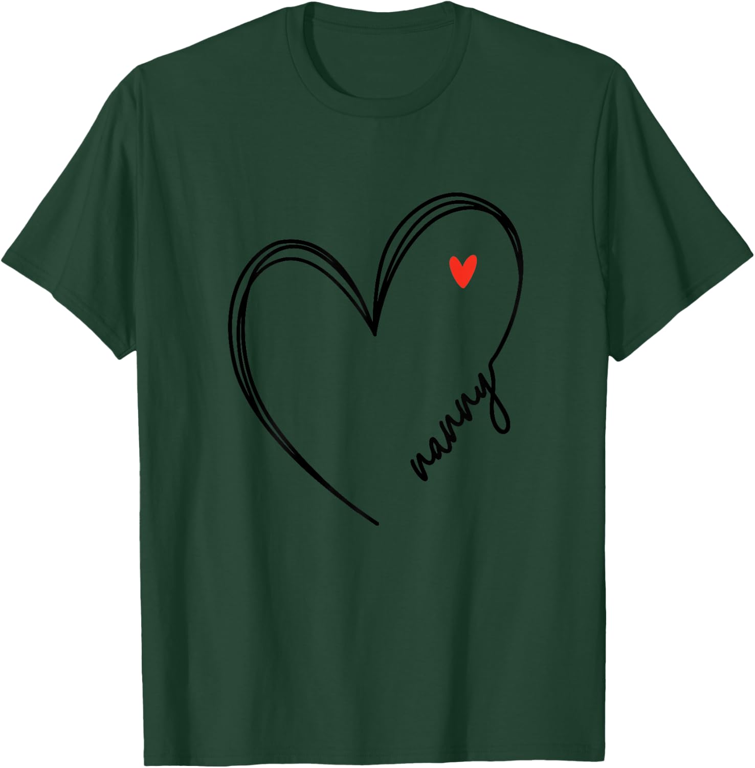 Cute Nanny With Heart Girl Women Girls Mom Mothers Day T-Shirt - T-Shirt | Forest