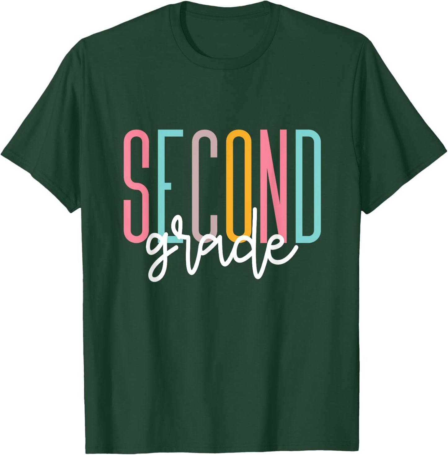 Second Grade Girls Boys Teacher Team 2nd Grade Squad T-Shirt - T-Shirt | Forest