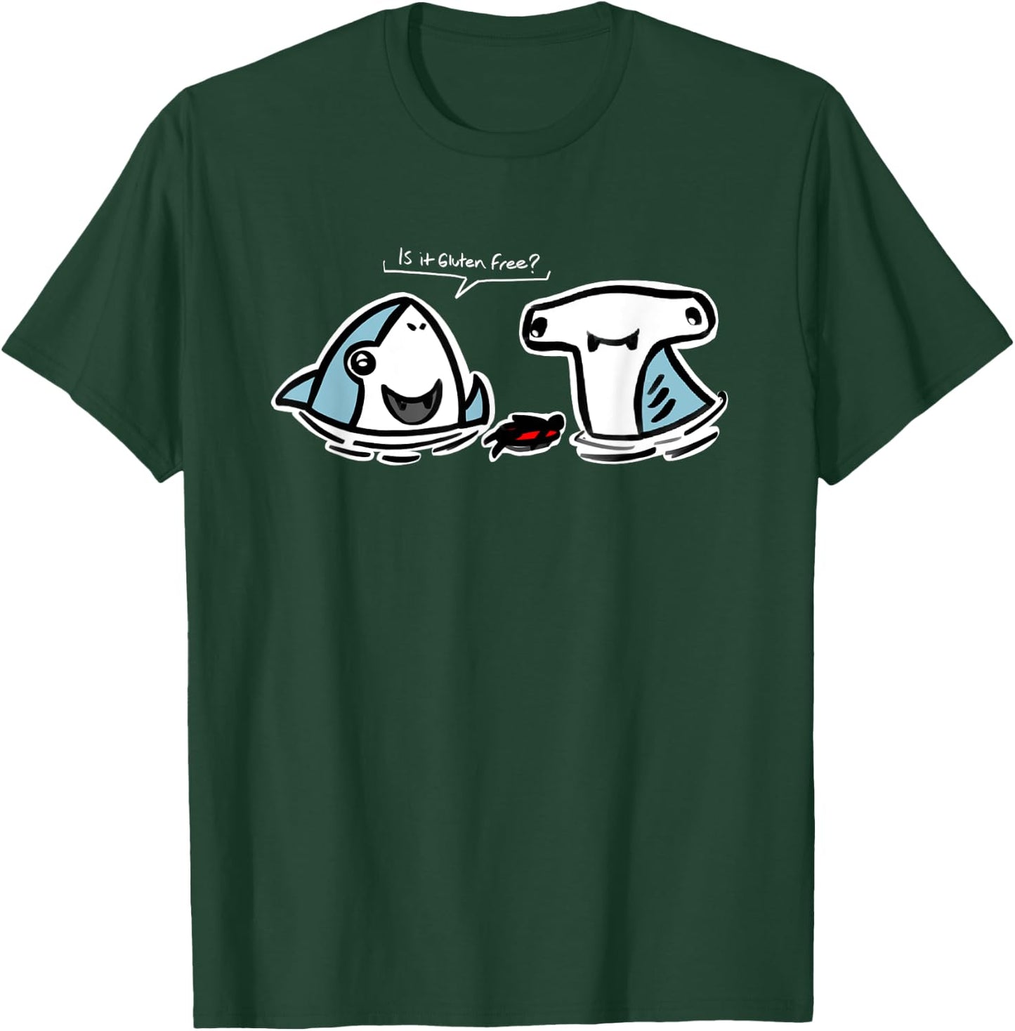 Funny Is This Gluten Free Shark Gift T-Shirt - T-Shirt | Forest