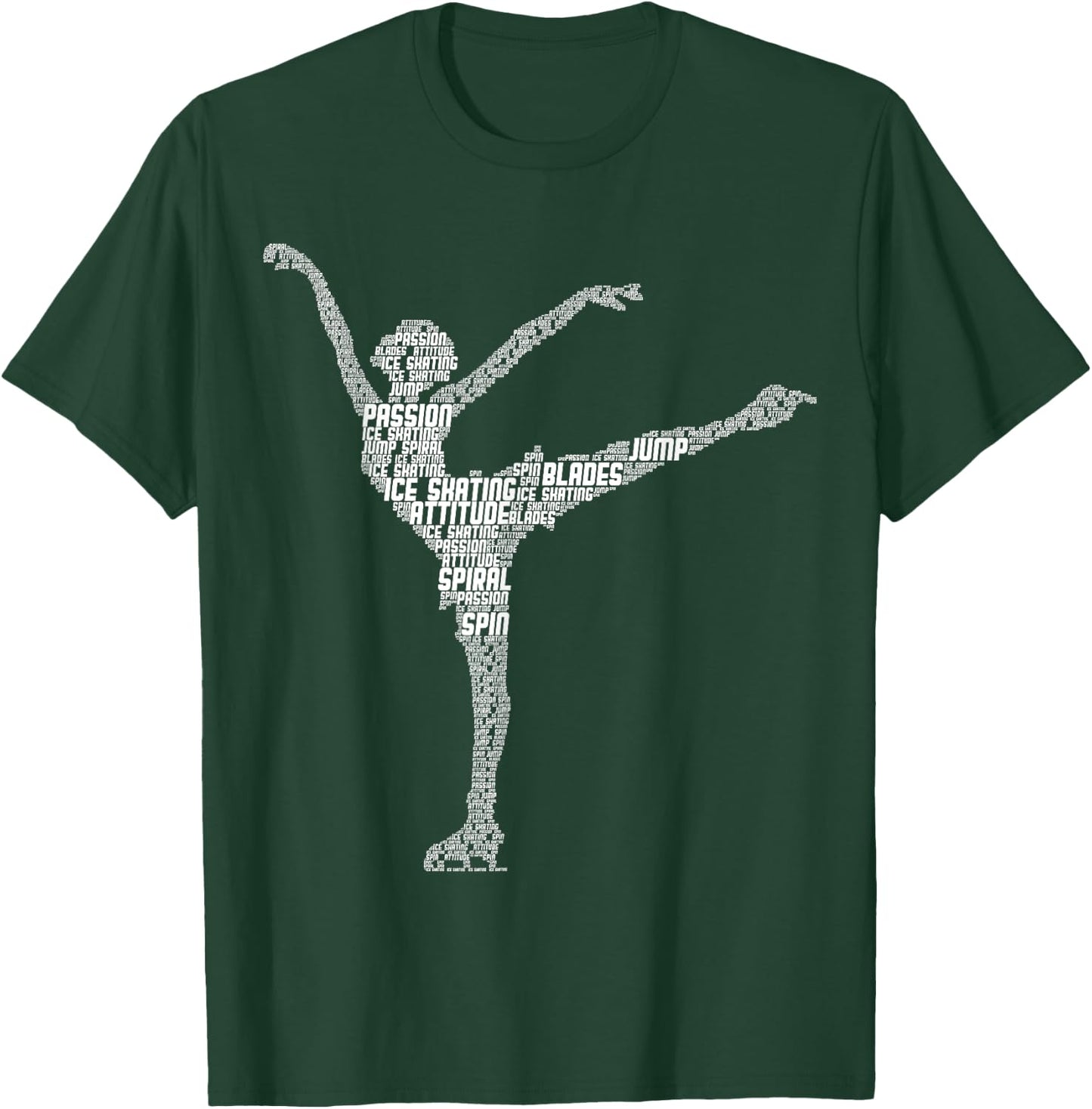 Figure Skating Ice Skates Girls Ladies T-Shirt - T-Shirt | Forest