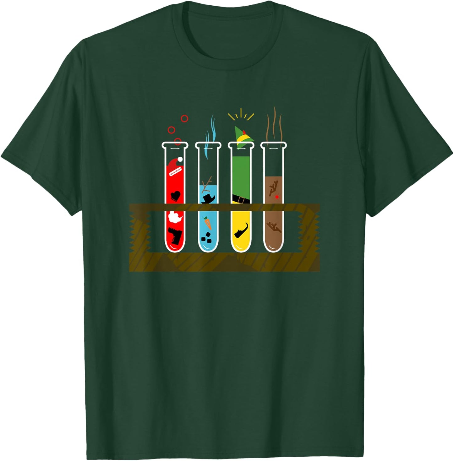 Melted Christmas - Chemist Christmas Funny - Test Tube T-Shirt - T-Shirt | Forest