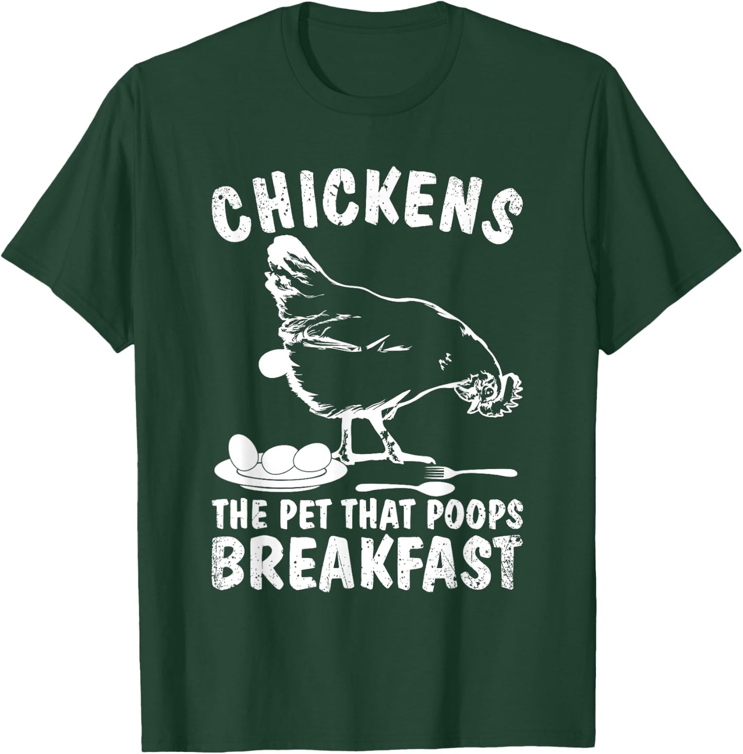 Funny Chickens Pet Poop Breakfast Backyard Farmer T-Shirt - T-Shirt | Forest