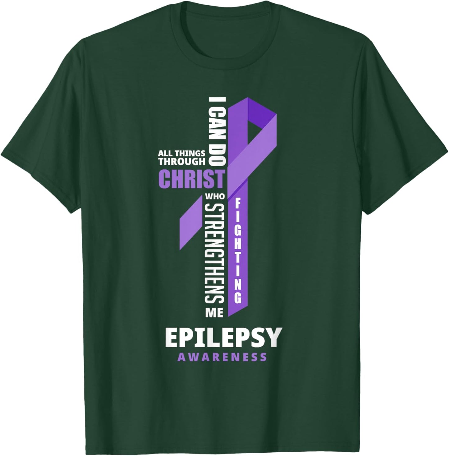 Epilepsy Warrior God Jesus Christ Epilepsy Awareness T-Shirt - T-Shirt | Forest