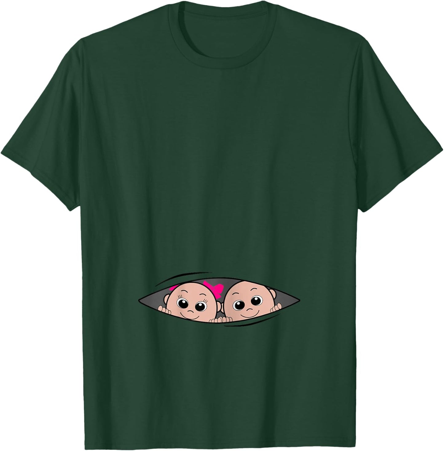 Boy and Girl Twin Pregnancy Announcement T-Shirt - T-Shirt | Forest