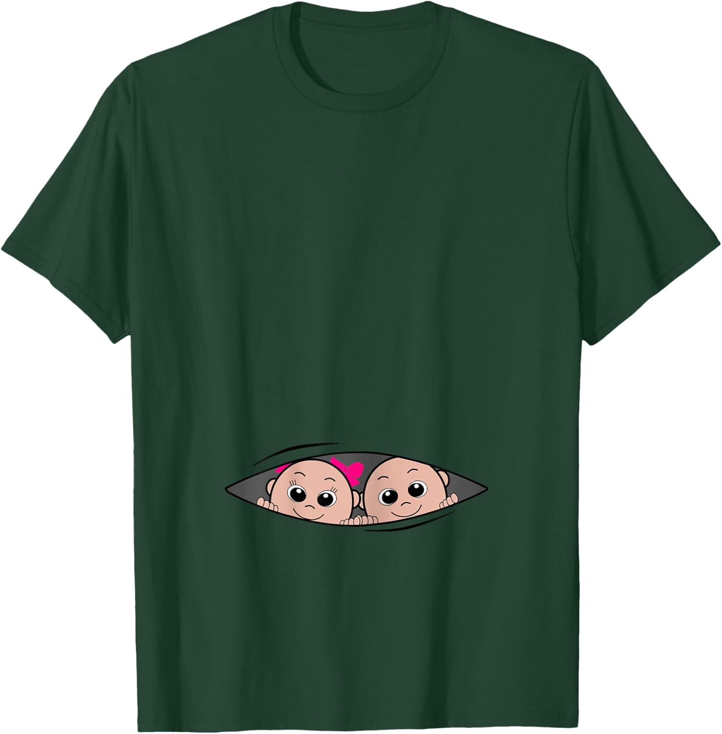 Boy and Girl Twin Pregnancy Announcement T-Shirt - T-Shirt | Forest