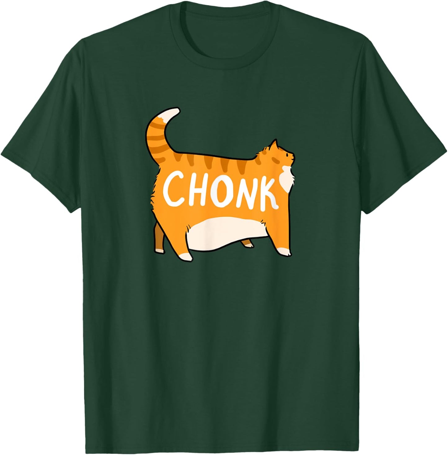 Funny Chonky Orange Tabby Cat Design T-Shirt - T-Shirt | Forest