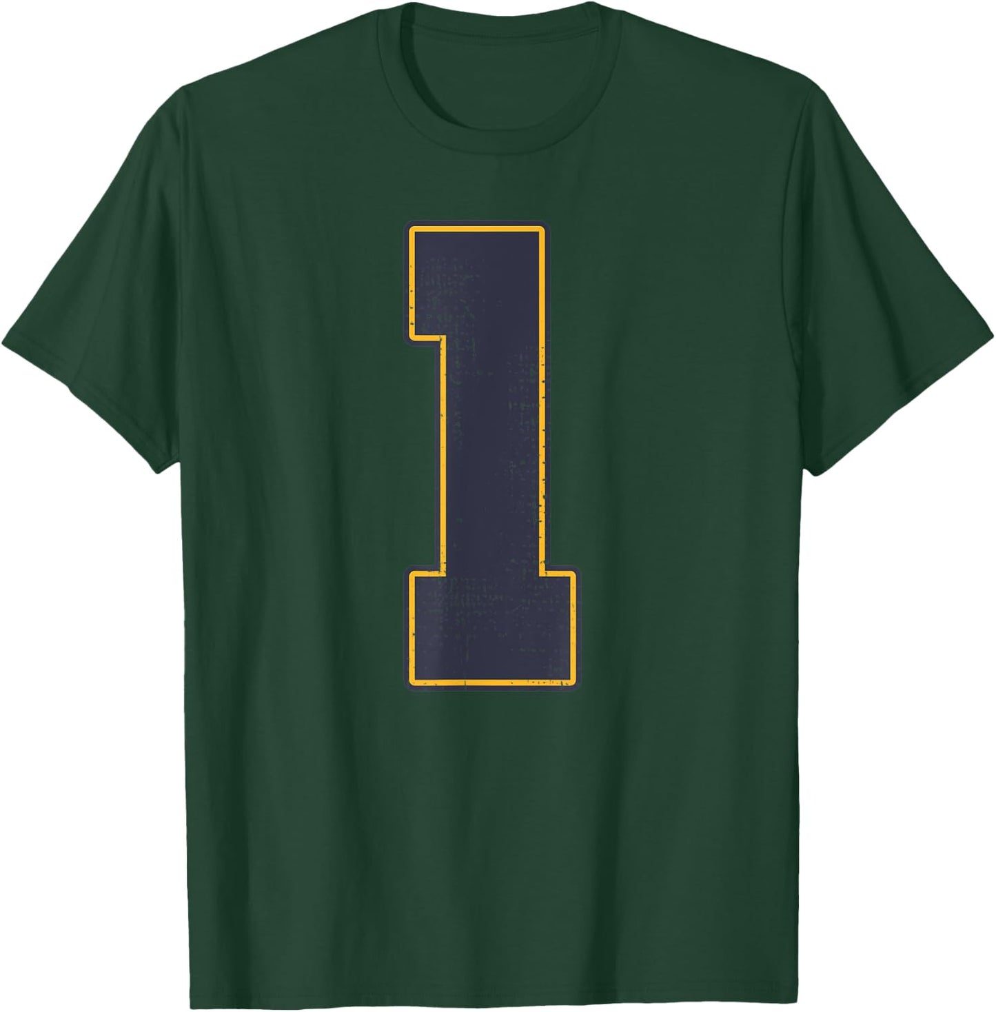 #1 Outline Number 1 Varsity Fan Sports Team Red Jersey T-Shirt - T-Shirt | Forest