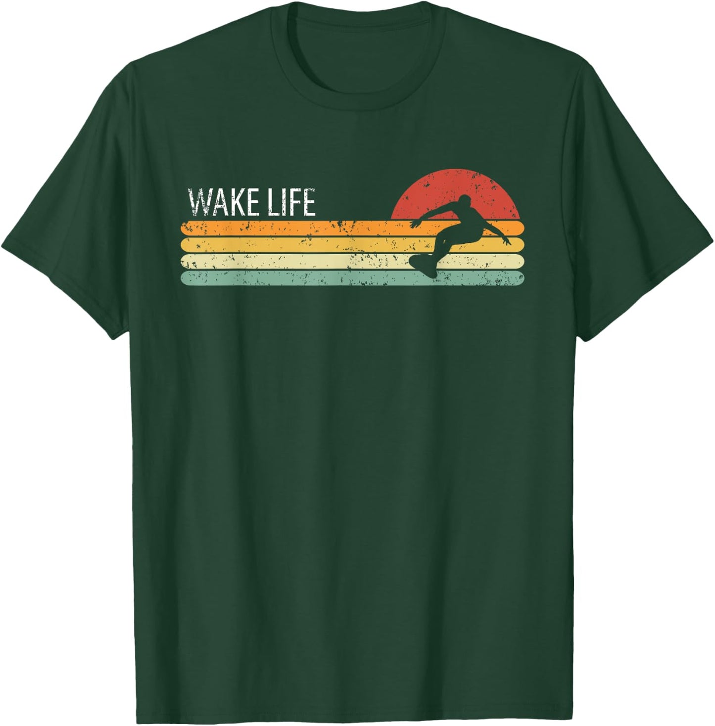 Wakesurfing Life Wakesurf Wakesurfer Vintage Retro Wake Surf T-Shirt - T-Shirt | Forest