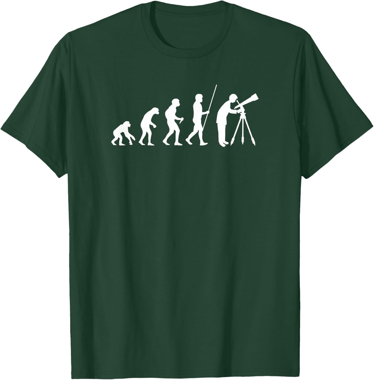 Astronomy Evolution Telescope Galaxy Cosmos Stars Stargazing T-Shirt - T-Shirt | Forest