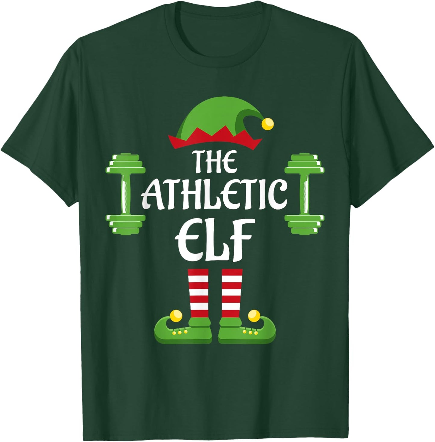 Athletic Elf Family Matching Group Christmas Sporty T-Shirt - T-Shirt | Forest