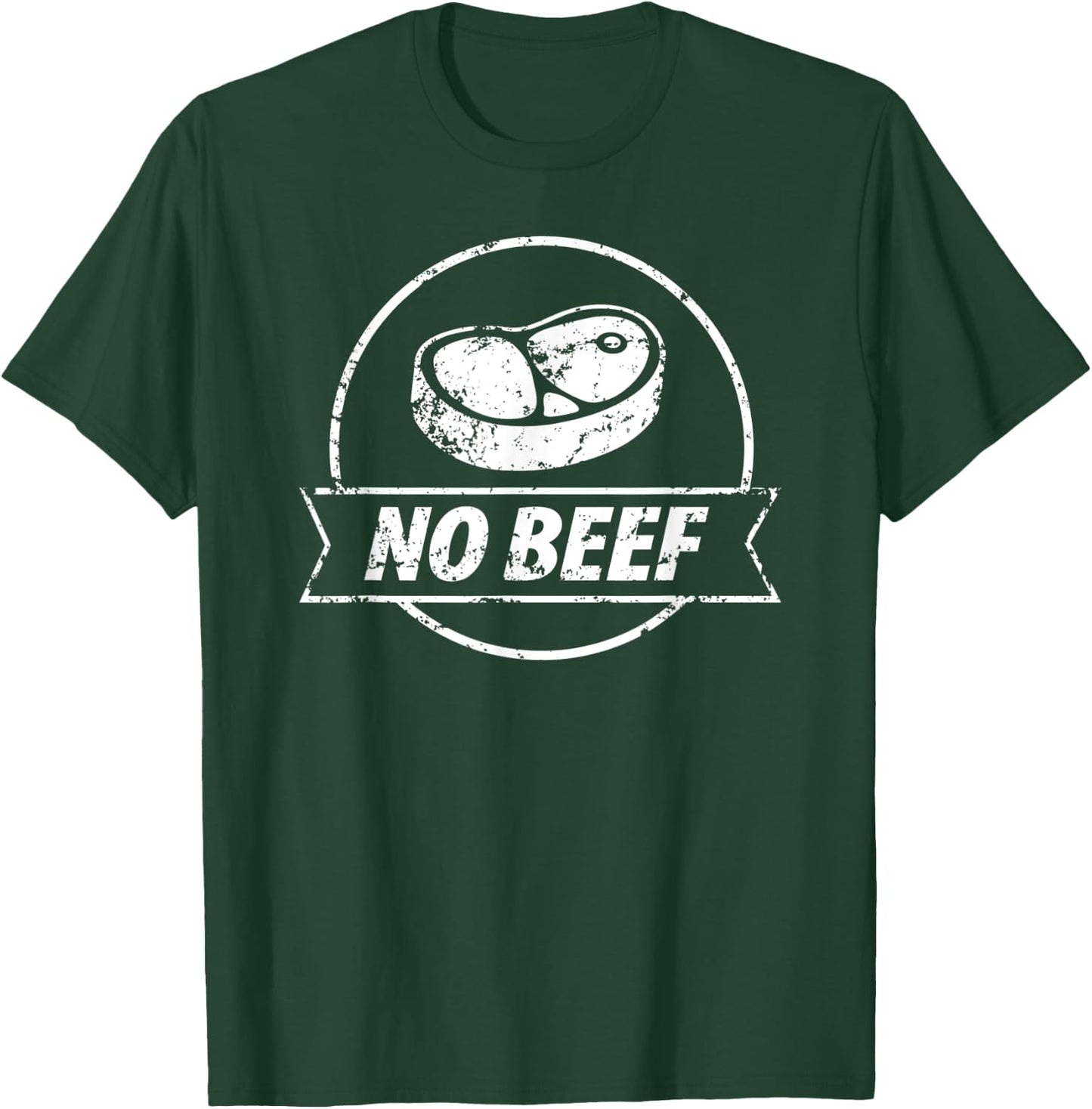 Vintage Anti Meat No Beef T-Shirt - T-Shirt | Forest