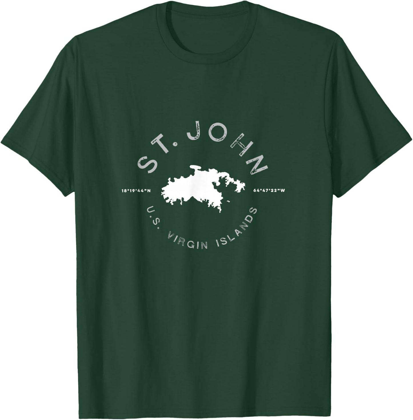 St. John USVI Vintage Retro Graphic T shirt T-Shirt - T-Shirt | Forest