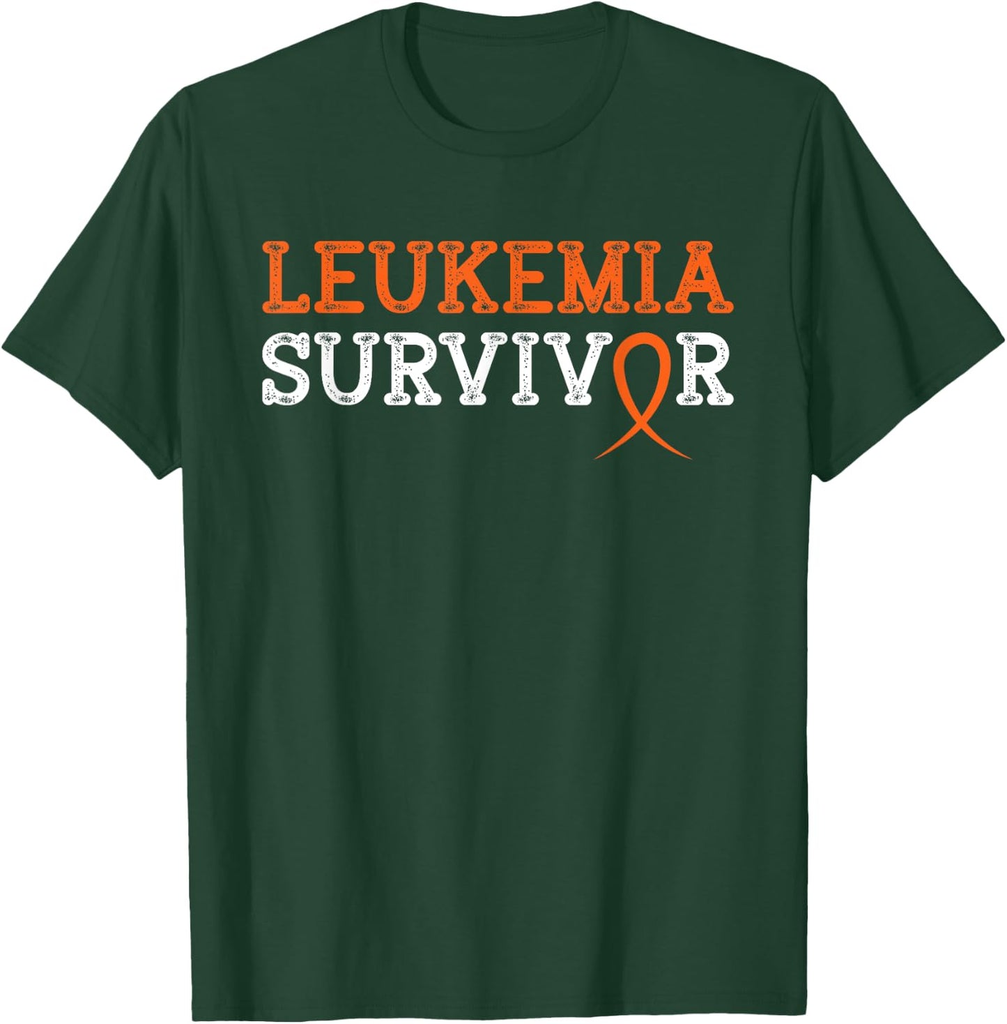 Support Chemotherapy Fighter Warrior Fight Gift Leukemia Survivor Orange Ribbon Blood Cancer Awareness Hope T-Shirt - T-Shirt | Forest