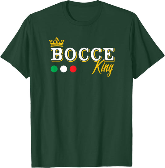 Bocce king - italian colors - bocce petanque boules player T-Shirt - T-Shirt | Forest
