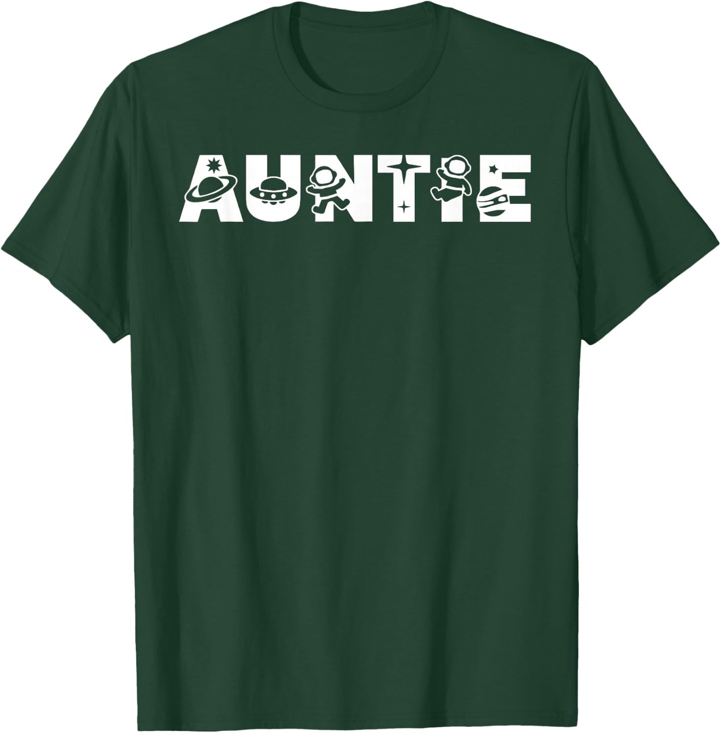 Funny Auntie Space Astronaut Birthday Party T-Shirt - T-Shirt | Forest