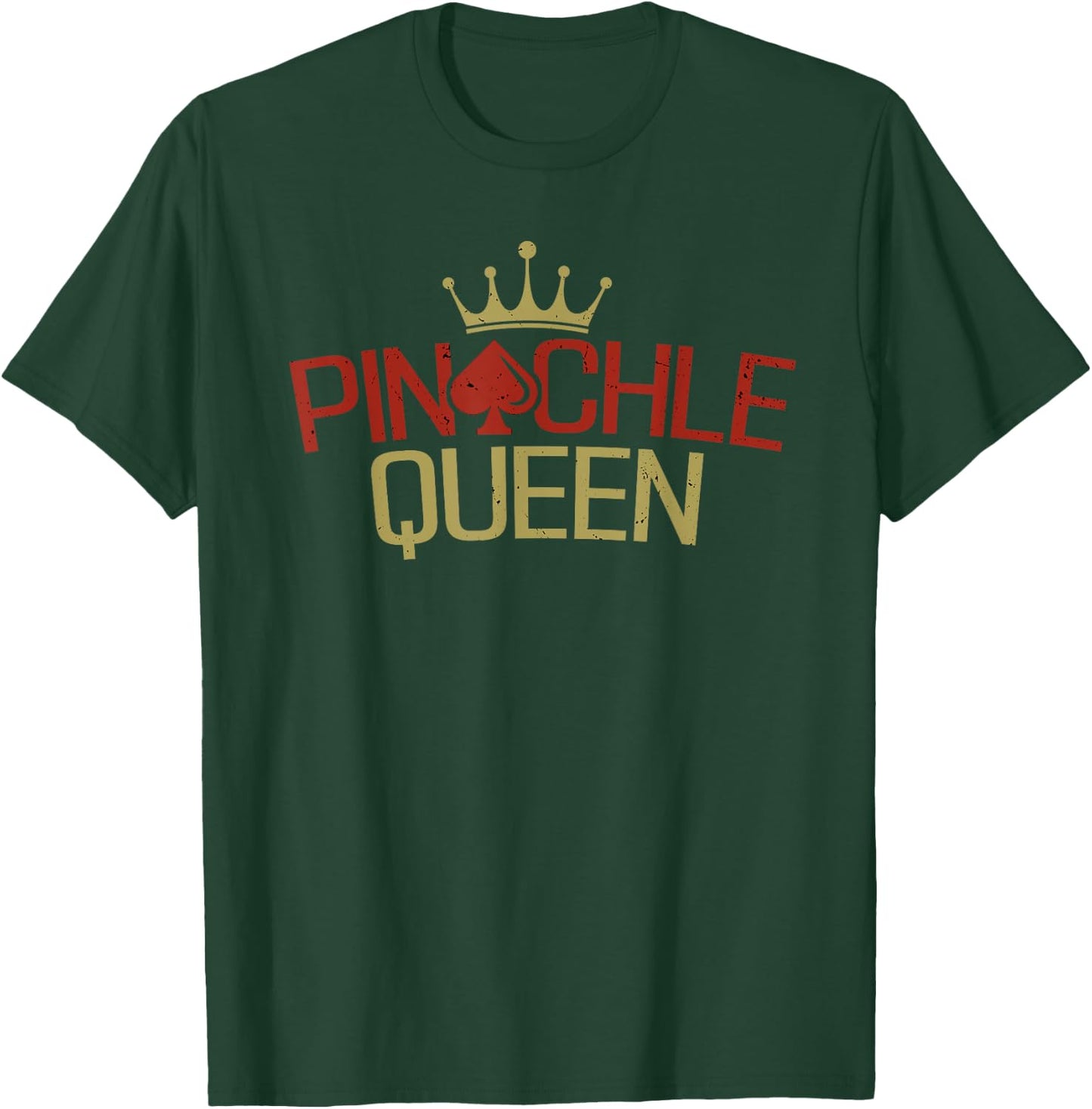 Pinochle Queen Playing Card Game Players T-Shirt - T-Shirt | Forest