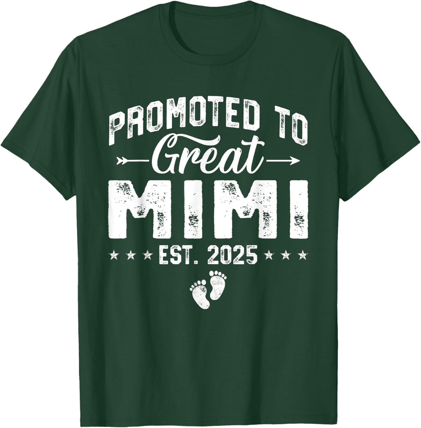 Promoted To Great Mimi Est 2025 Grandparents New Grandma T-Shirt - T-Shirt | Forest