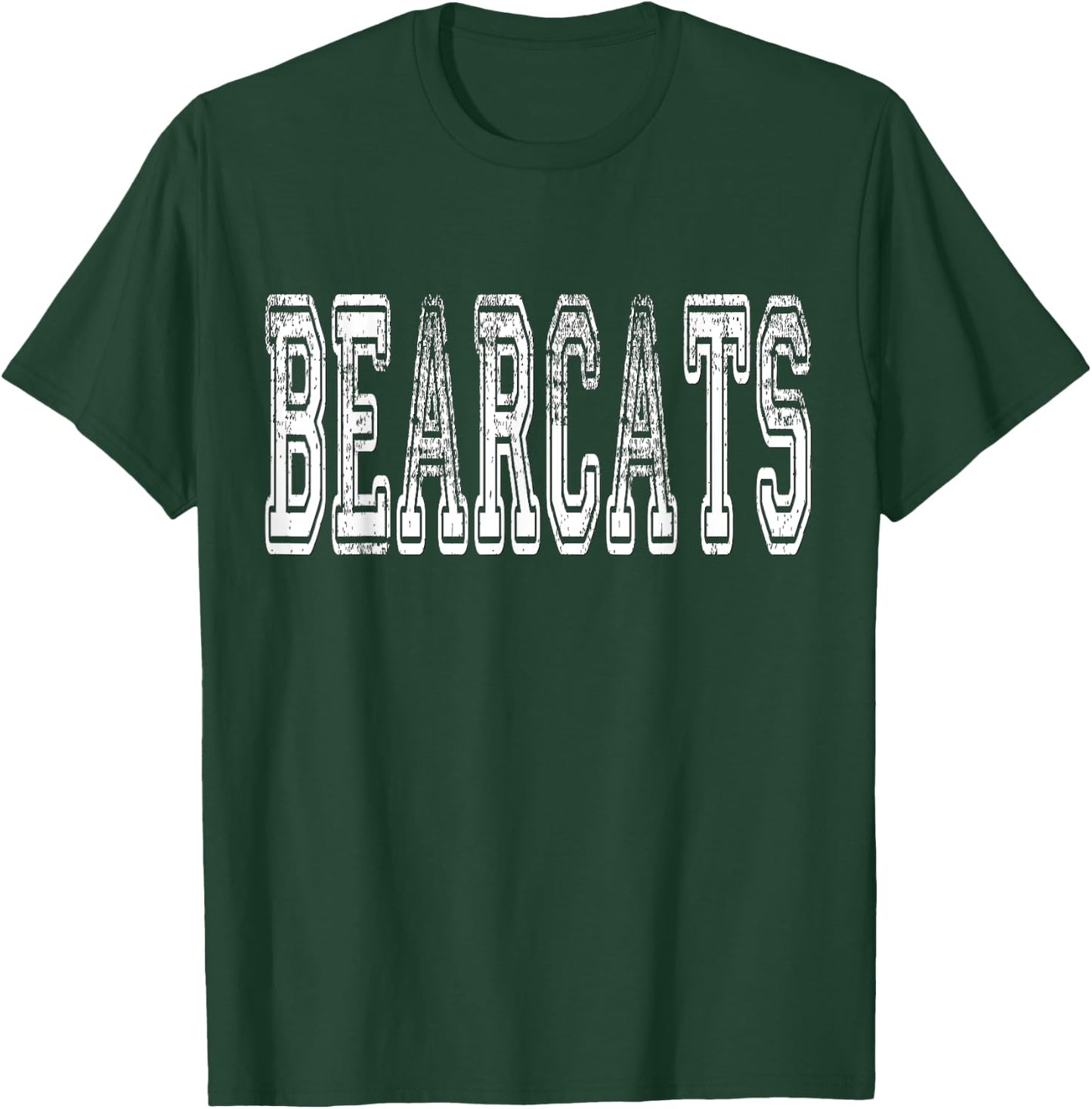 Bearcats Mascot Distressed Vintage School Sports Name Fans T-Shirt - T-Shirt | Forest