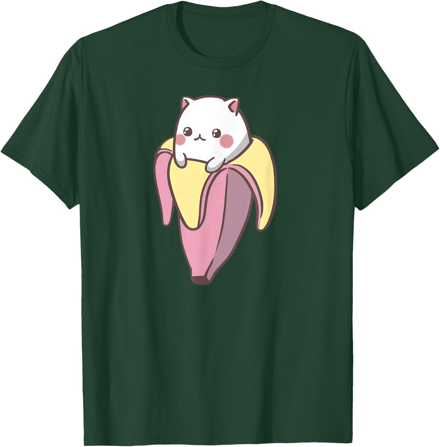 Banana Cat Funny Kawaii Bananya Gift Bday Men Women Girls Kids T-Shirt - T-Shirt | Forest
