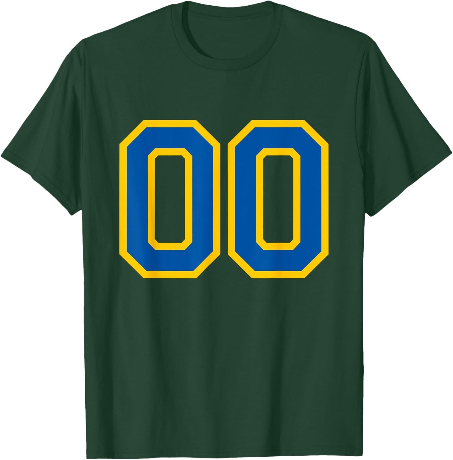 Number #00 Blue Yellow Favorite Number T-Shirt - T-Shirt | Forest