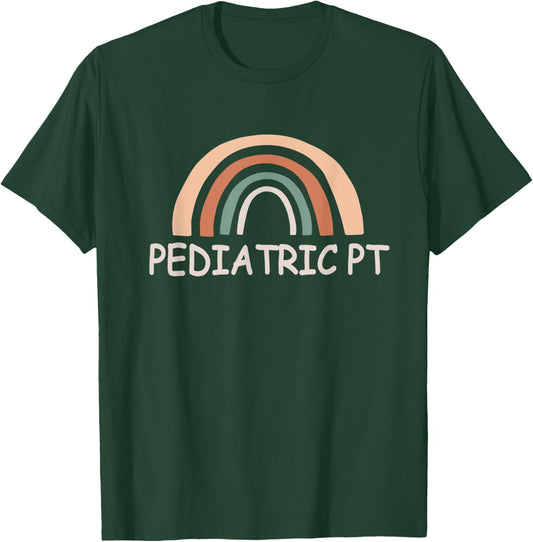 Cute Rainbow Pediatric Physical Therapy Shirt, PT Therapist T-Shirt - T-Shirt | Forest