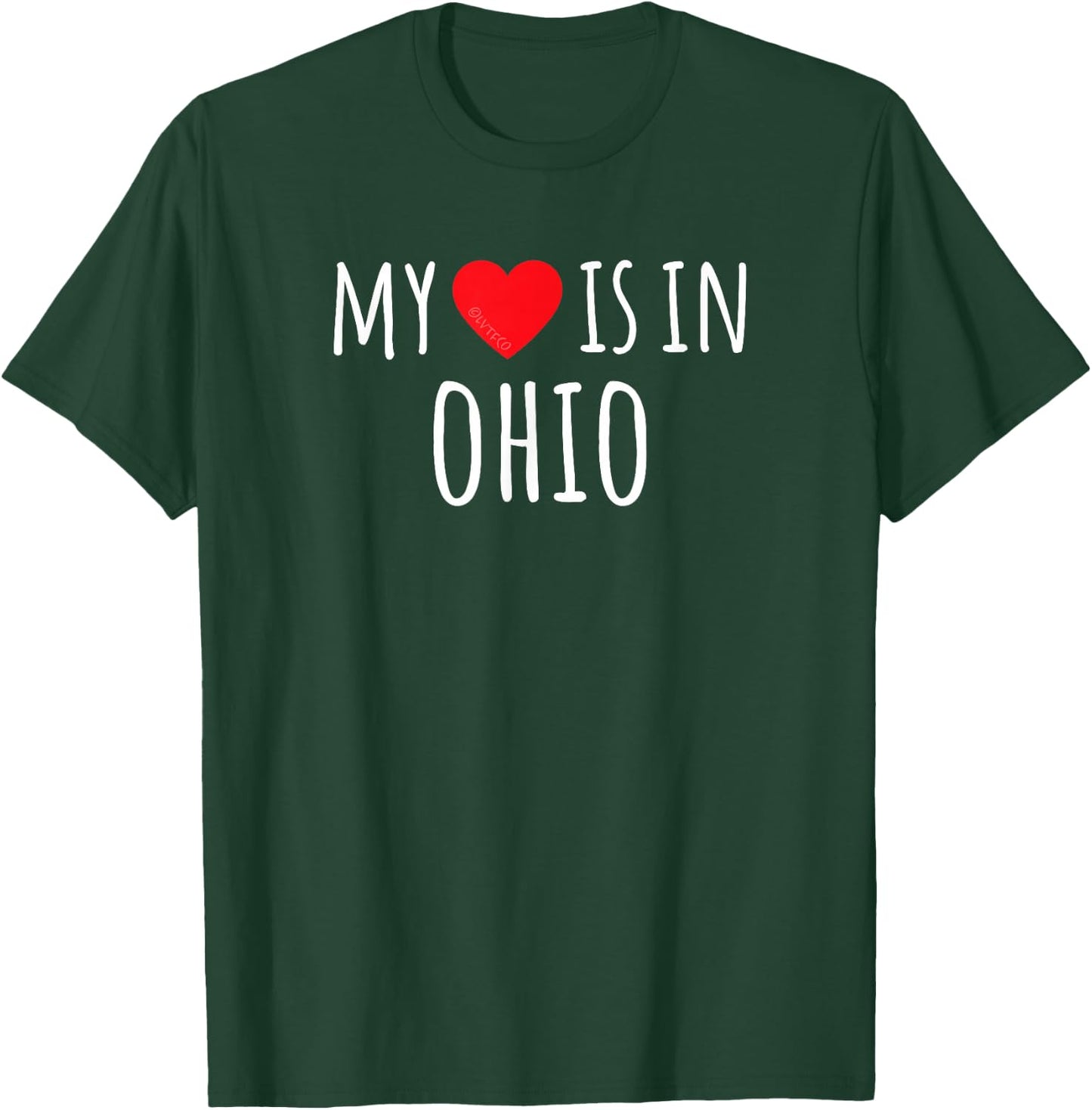 MY HEART IS IN OHIO Cute American State T-Shirt - T-Shirt | Forest