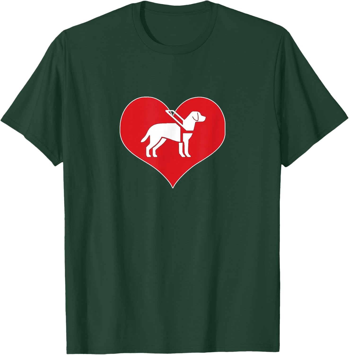 Guide Dog Love! Low Vision, Blind T-Shirt - T-Shirt | Forest