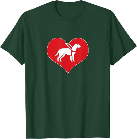 Guide Dog Love! Low Vision, Blind T-Shirt - T-Shirt | Forest