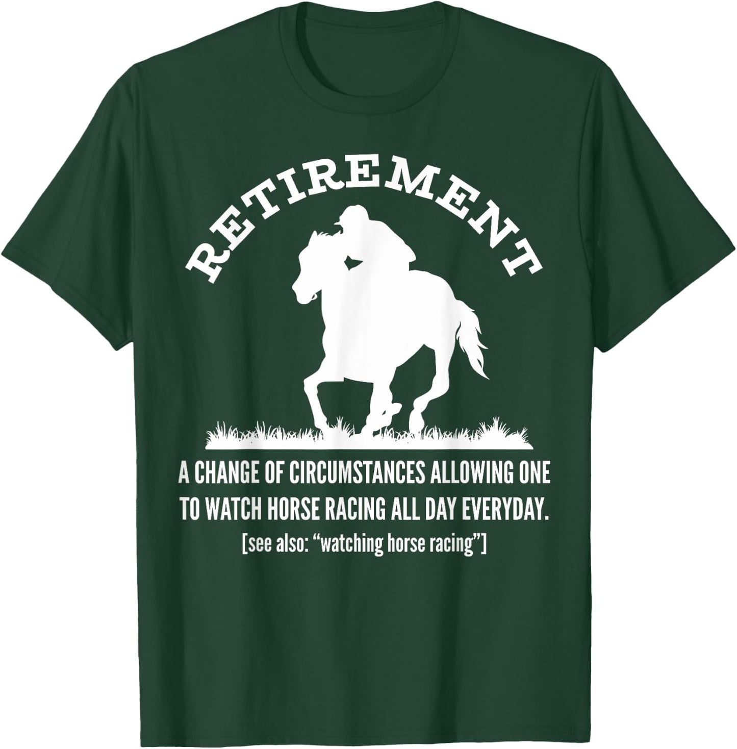Funny Horse Racing Retirement Vintage KY Derby Horse T-Shirt - T-Shirt | Forest