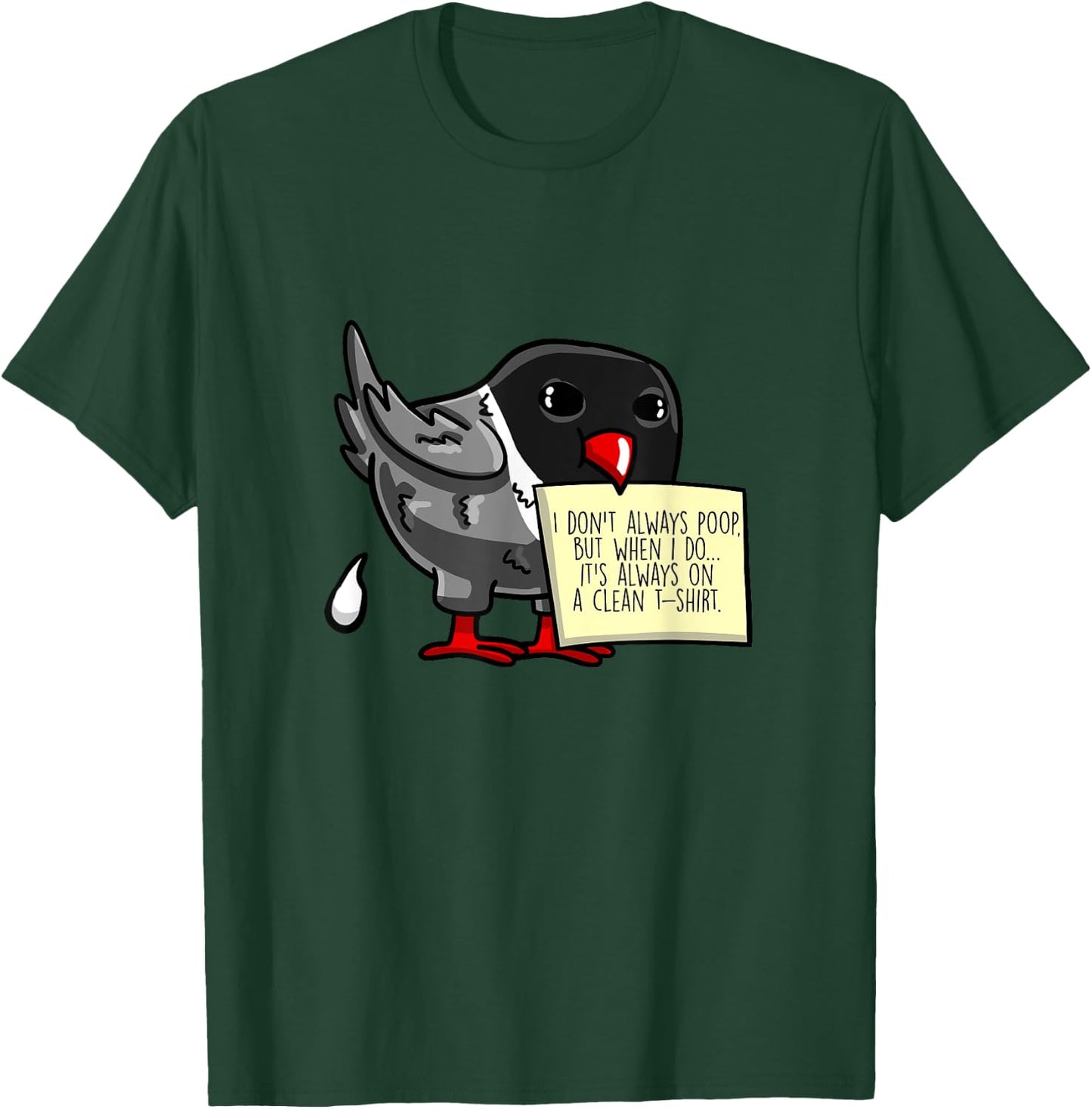 Poop On Note Lovebird Funny Fowl Pet Bird Lover Gift T-Shirt - T-Shirt | Forest