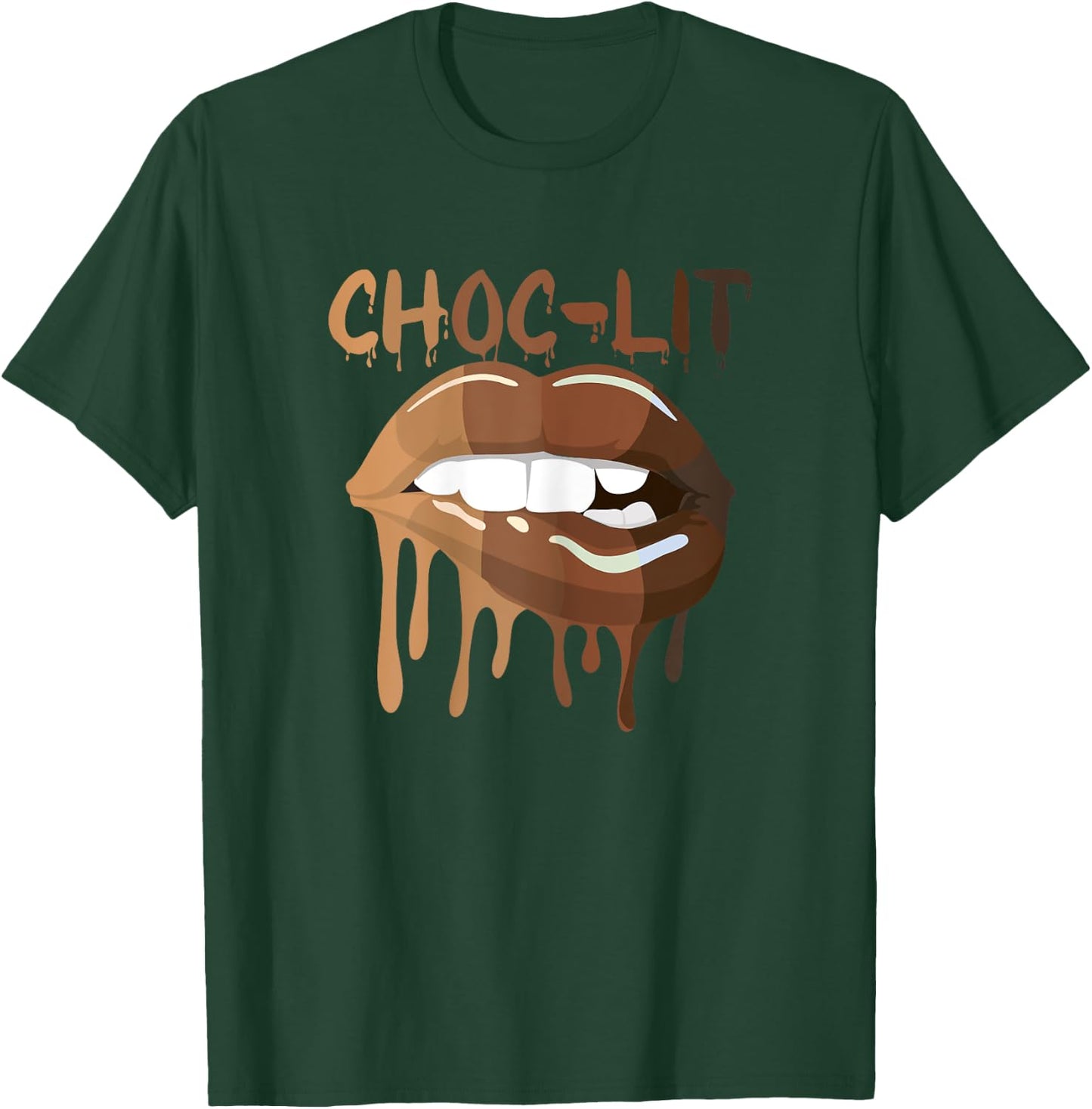 Cool Melanin Girl Lips Graphic , Black Girls Magic Style T-Shirt - T-Shirt | Forest
