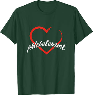 Phlebotomist Phlebotomy Blood Donor Doctor Syringe Gift T-Shirt - T-Shirt | Forest