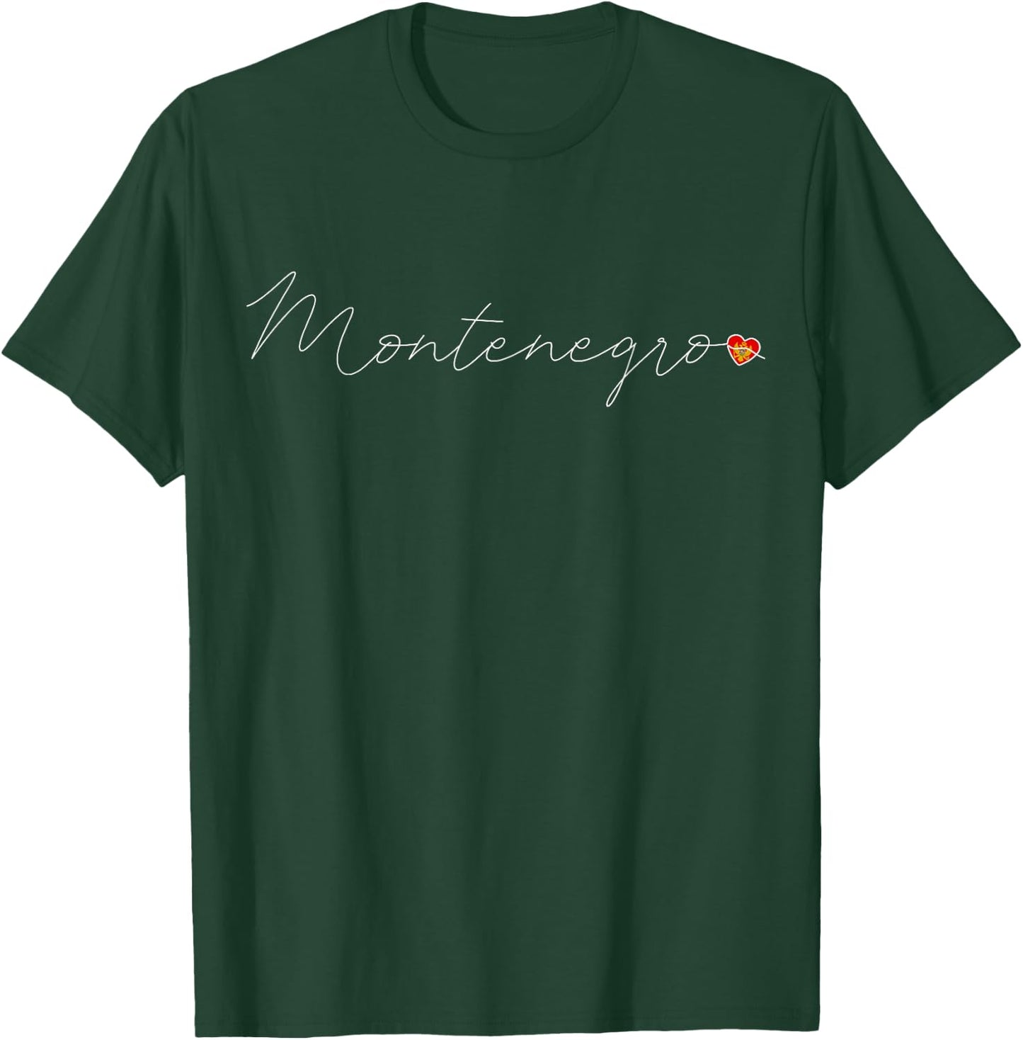 Crna Gora Love Montenegrin Flag and Heart Montenegro T-Shirt - T-Shirt | Forest