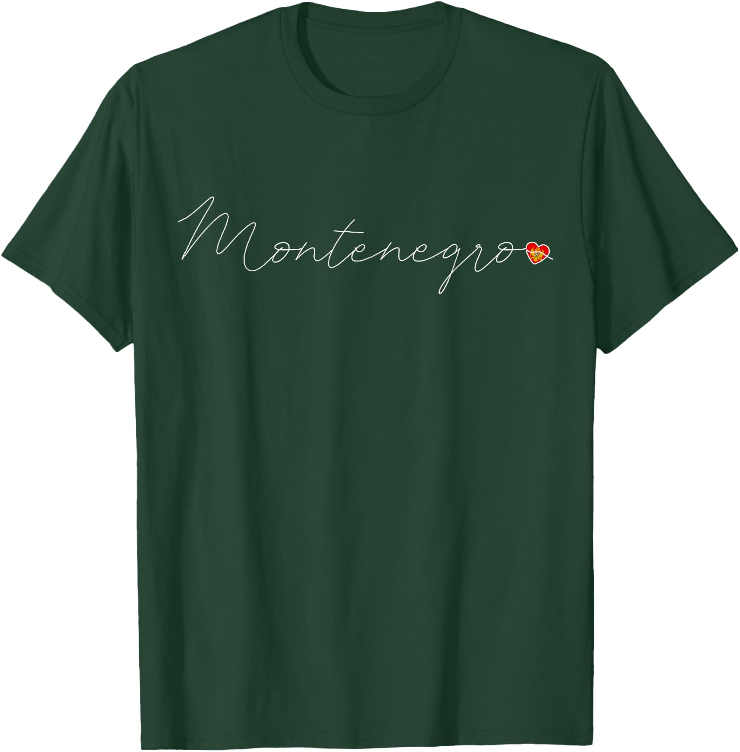 Crna Gora Love Montenegrin Flag and Heart Montenegro T-Shirt - T-Shirt | Forest