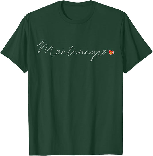 Crna Gora Love Montenegrin Flag and Heart Montenegro T-Shirt - T-Shirt | Forest