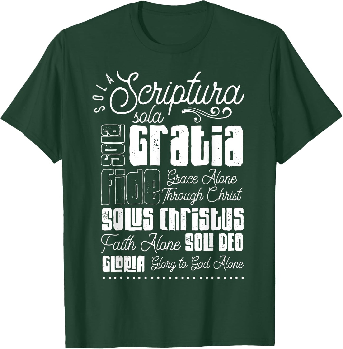 Sola Scriptura Protestant Christian Reformation 5 Solas T-Shirt - T-Shirt | Forest
