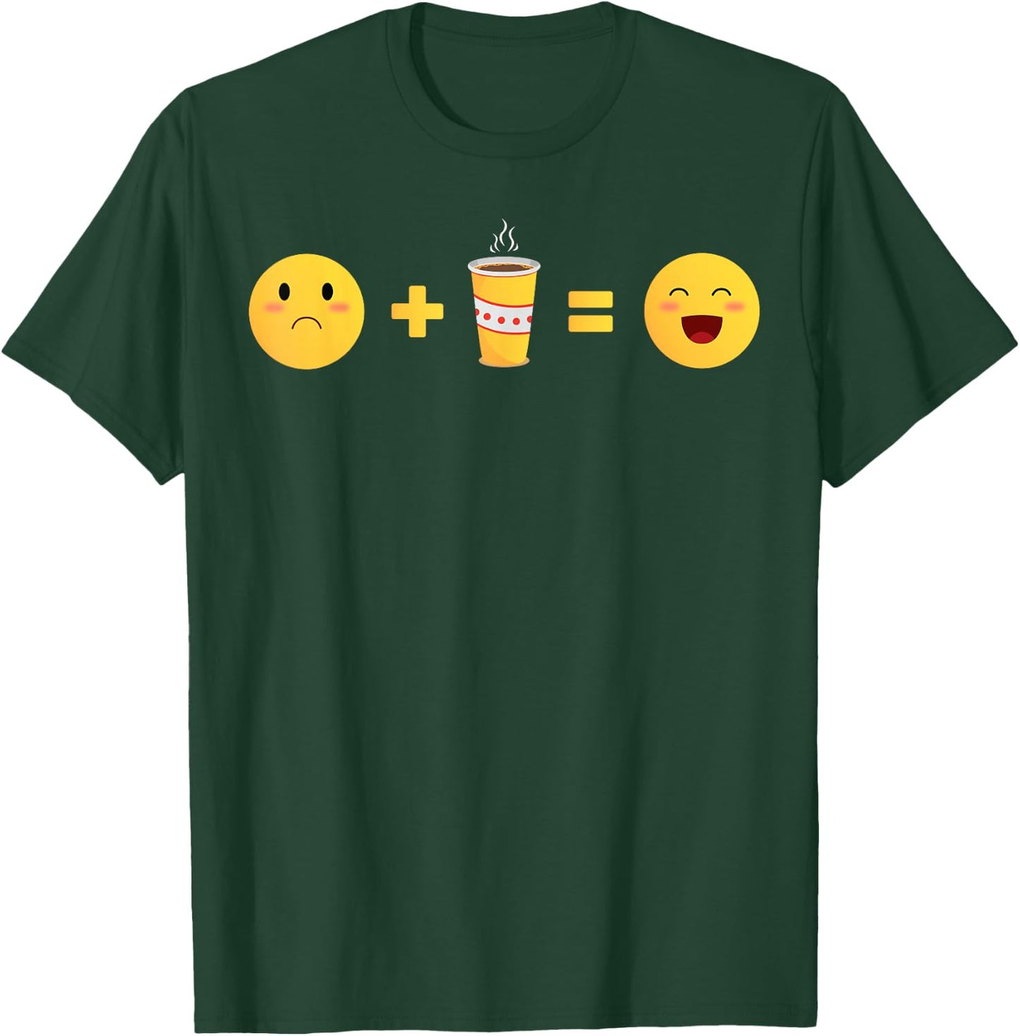 Mood - Coffee - Face Math - Emoticon - Sadboi - Smile T-Shirt - T-Shirt | Forest