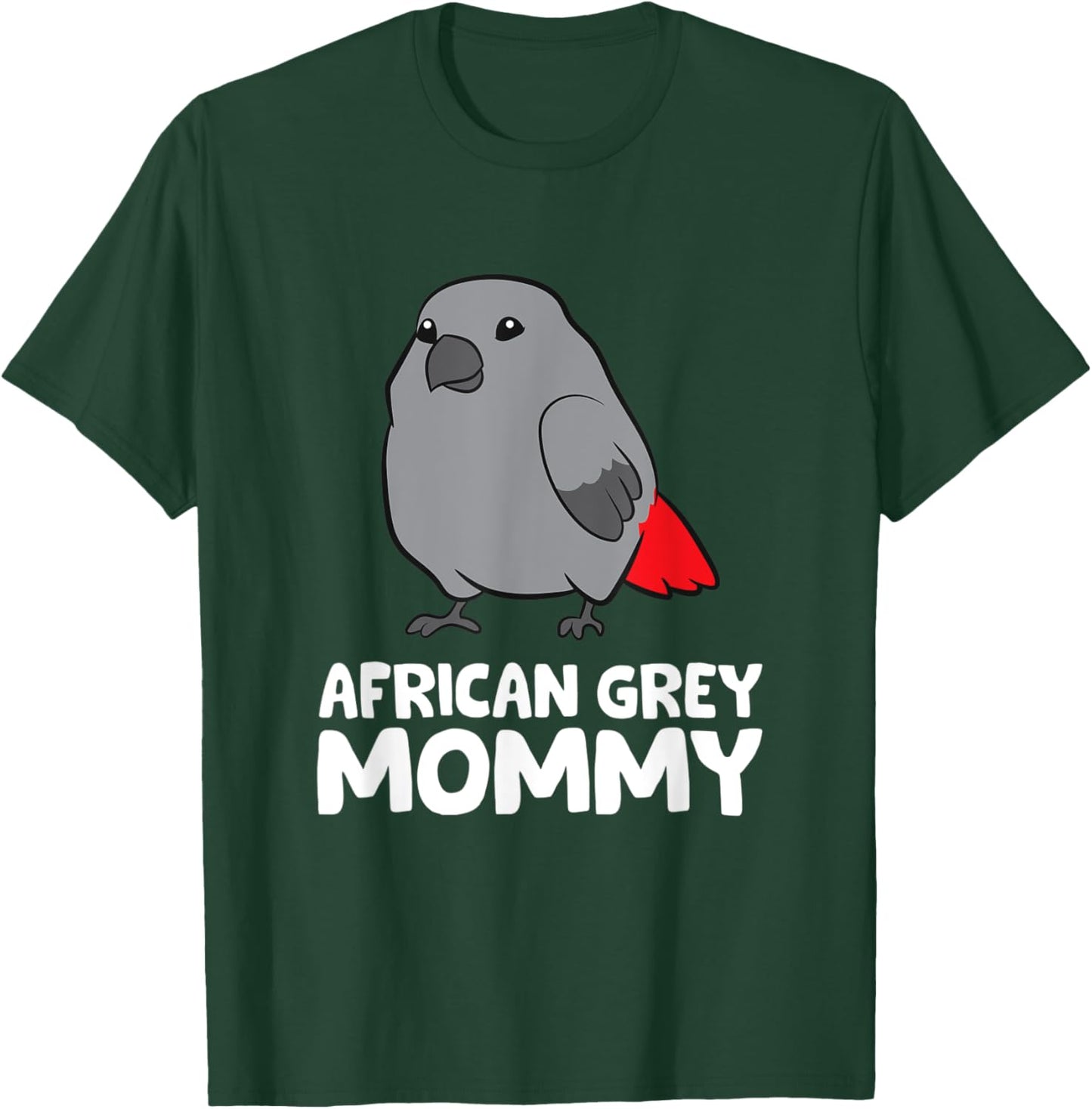African Grey Mommy Bird African Grey Parrot T-Shirt - T-Shirt | Forest