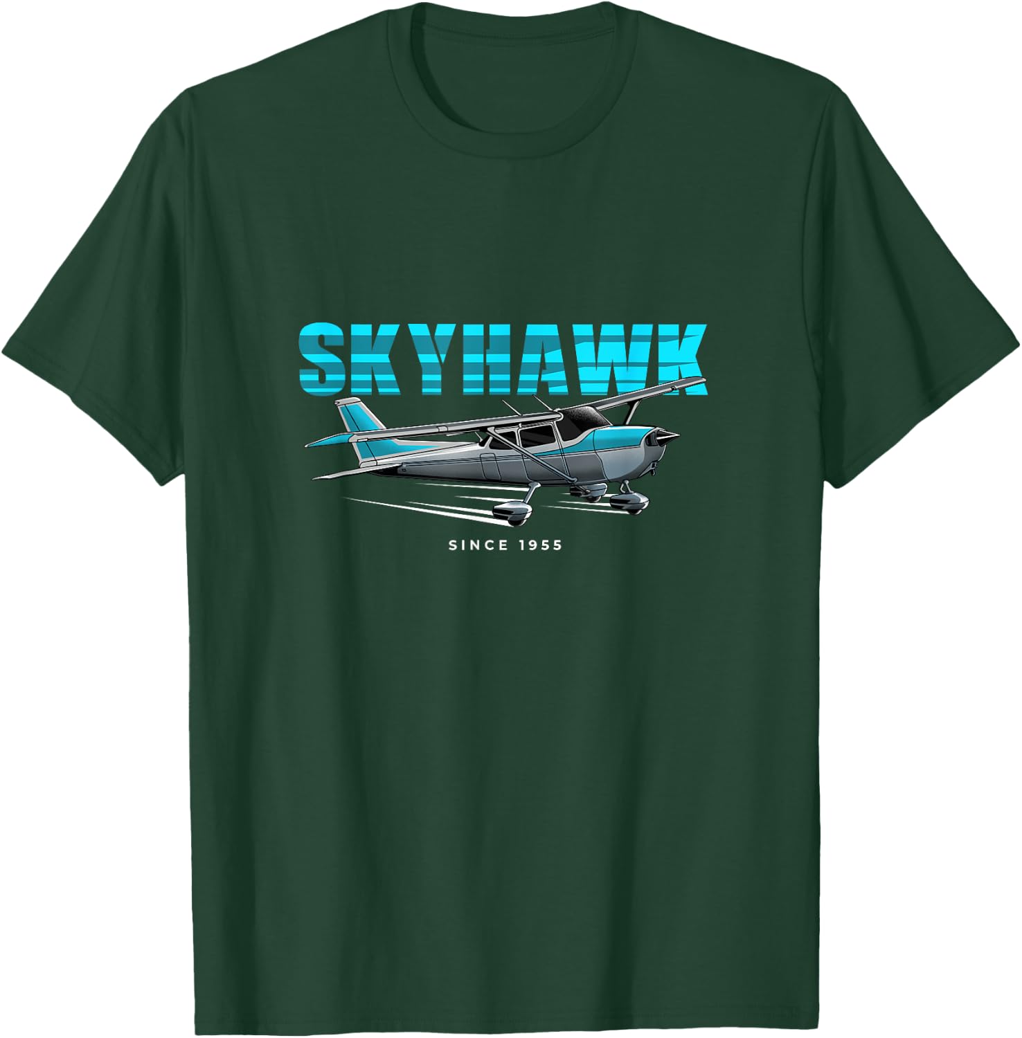 Skyhawk C172 General Aviation Airplane Aircraft T-Shirt - T-Shirt | Forest