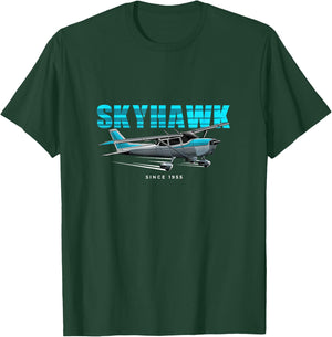 Skyhawk C172 General Aviation Airplane Aircraft T-Shirt - T-Shirt | Forest