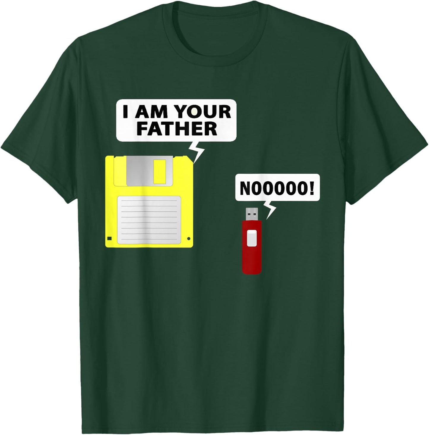 USB Floppy Disk I am Your Father Funny Geek Unique T-Shirt - T-Shirt | Forest