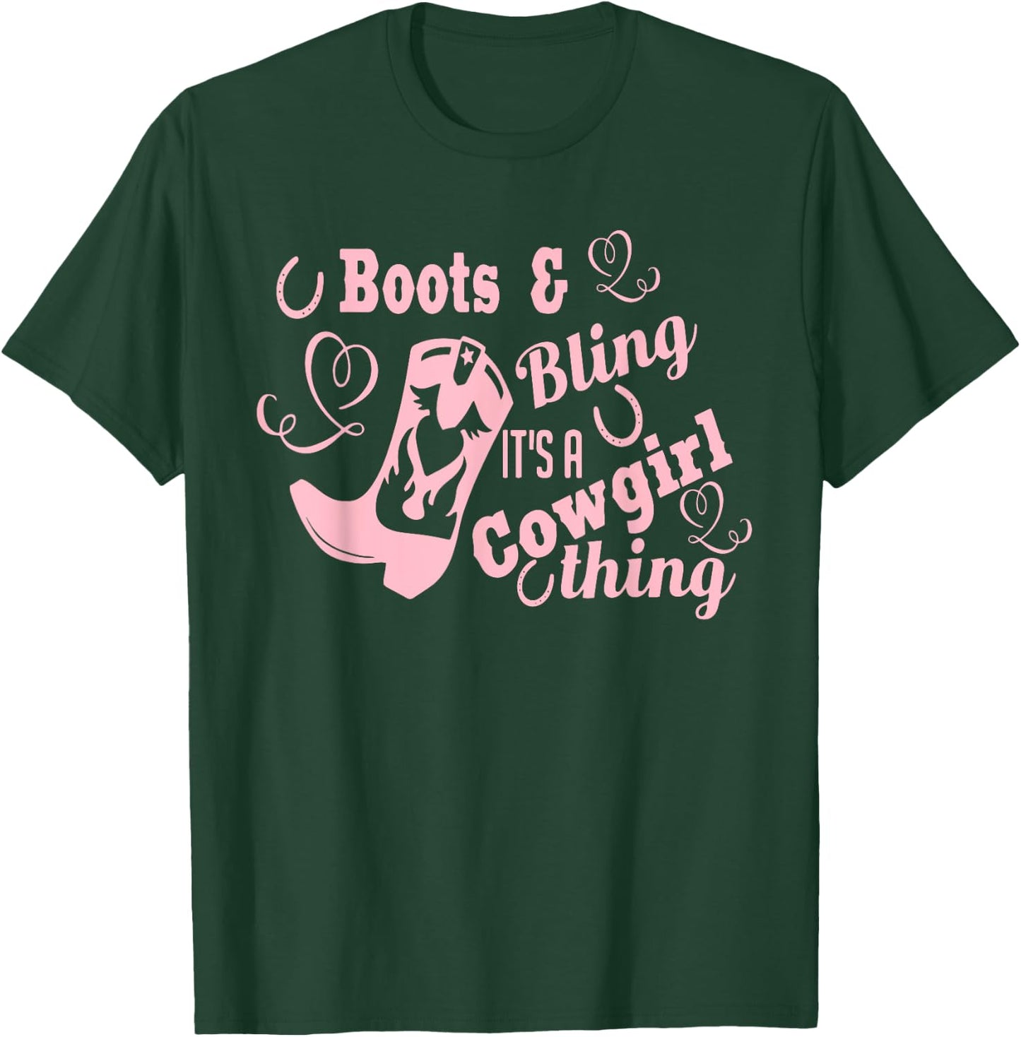 Princess Cowgirl Gift Girls Cowboy Boots Horse Lover Ladies T-Shirt - T-Shirt | Forest
