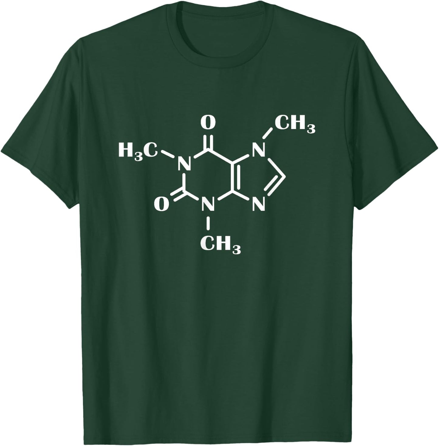 Caffeine Molecule - Organic Chemistry Scientist & Barista T-Shirt - T-Shirt | Forest