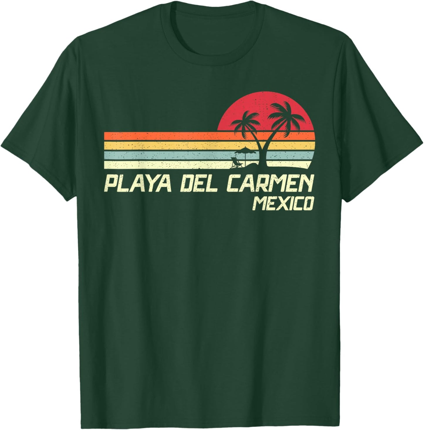 Summer Vacation Vintage Mexico Playa Del Carmen Beach T-Shirt - T-Shirt | Forest