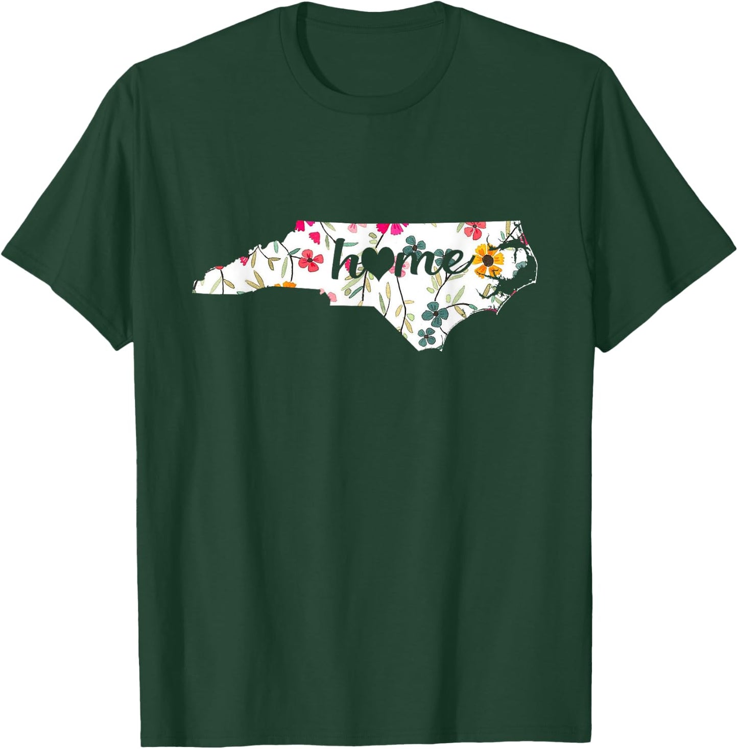 Floral North Carolina Home T-Shirt - T-Shirt | Forest