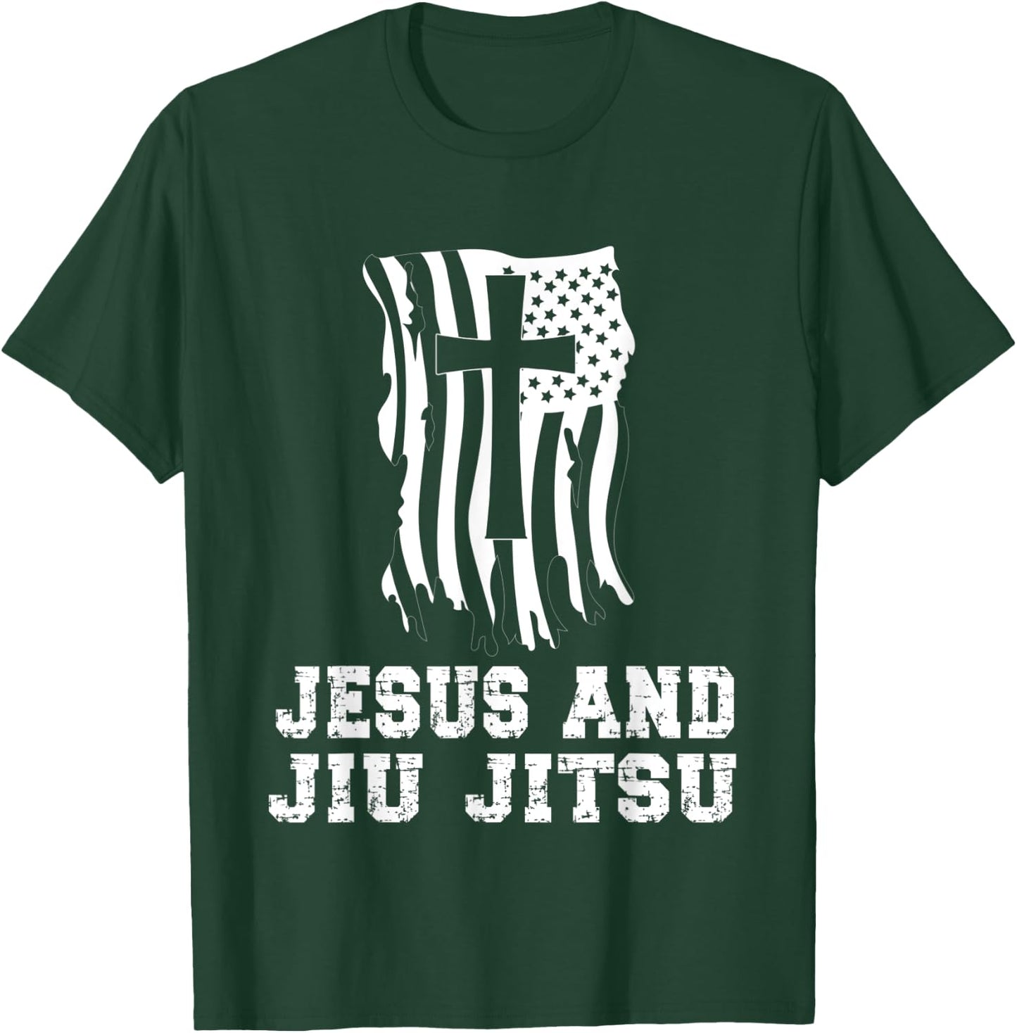 Jesus And Jiu Jitsu Design for Christian Martial Arts Fan T-Shirt - T-Shirt | Forest