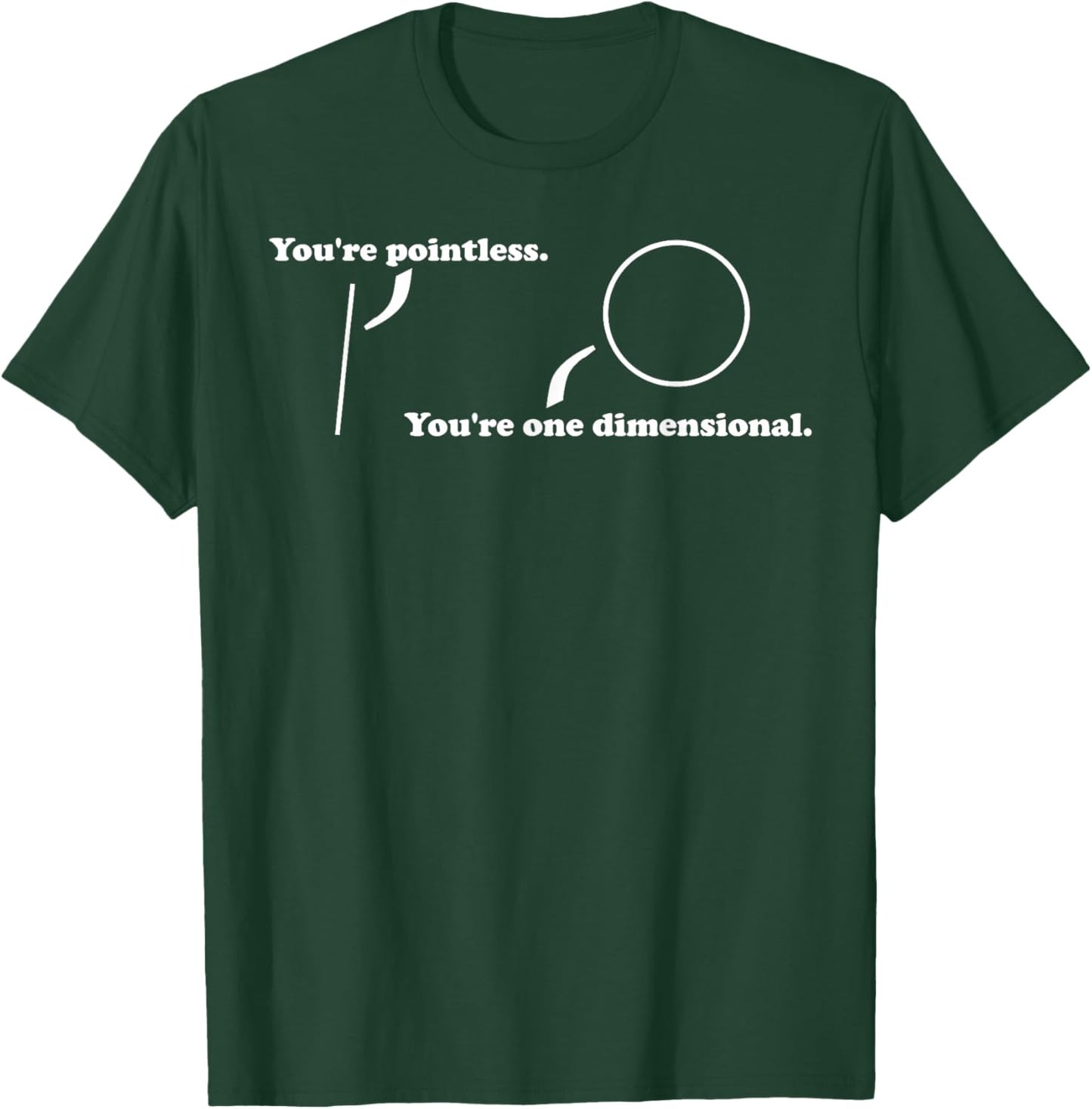 You're Pointless, You're One Dimensional, Funny Math Pun T-Shirt - T-Shirt | Forest